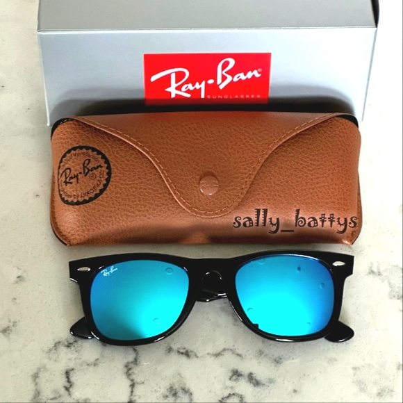 RayBan (Store Display) Wayfarer Blue Mirror RB2140 - Picture 3 of 17